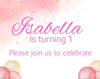 Modello modificabile per invito di compleanno per bambini, invito per ragazze
