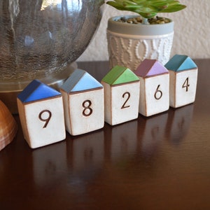 Custom House Number Personalized Tabletop Housewarming Gift Decor Small Homes Custom Colors Clay Handmade Art Customizable Street Address