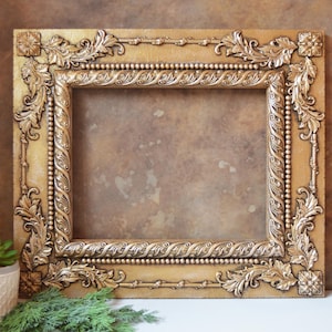 Victorian French Regency Louis style gothic gold baroque ornate picture frame vintage antique look photo prop wall decor 11&quot; x 14&quot; opening