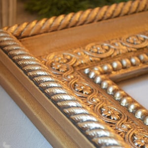 Victorian French Regency Louis style gothic gold baroque ornate picture frame vintage antique look photo prop wall decor 11&quot; x 13&quot; opening