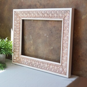 Huge Ornate Picture Frame Victorian French Regency Vintage Look Shabby Chic White 11&quot; x 14&quot; Opening Cottage Core Wall Decor Photo Prop Gift
