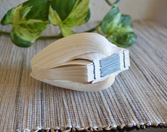 Genuine Seashell Scallop Shell Art Journal Blank Watercolor Paper Sketchbook Handmade Painting Unique Gift 4 Artist Beach Wedding Guest Book