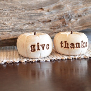 Thanksgiving give thanks pumpkins farmhouse rustic barn decor gift / vintage give thanks present / Hostess gifts / Fall Autumn decorations image 10