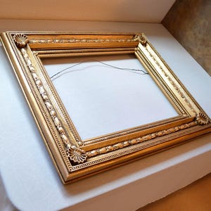 Victorian French Regency Louis style gothic gold baroque ornate picture frame vintage antique look photo prop wall decor 14&quot; x 18&quot; opening