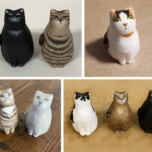 Custom pet portrait made to order from your photo, gift for cat lover / Custom Pet Art Figurine, Cat Portrait memorial handmade cat art