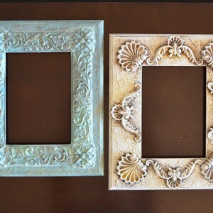 2 Ornate picture frames - Victorian French Regency Ornate Vintage look shabby chic 5&quot; x 7&quot; openings