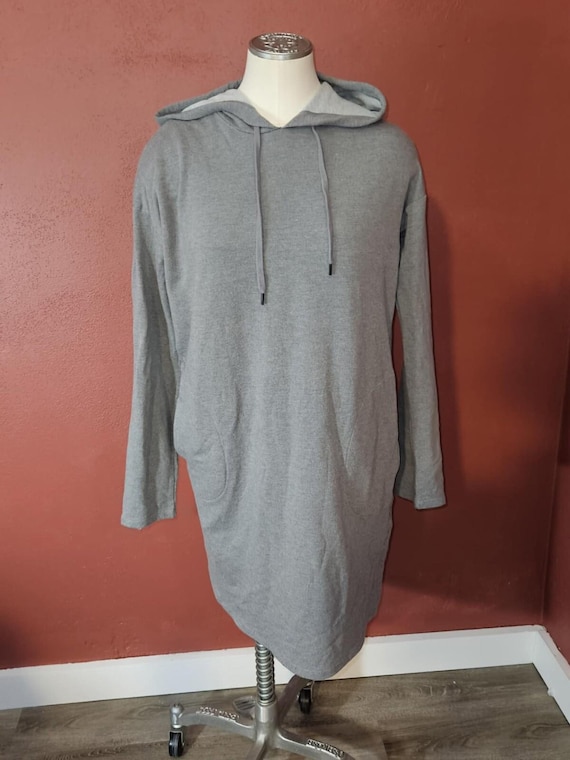 grey sweater dress forever 21 Forever 21 Dolman Sleeve Sweater Dress L Light Grey Tie Belt Faux Wrap
