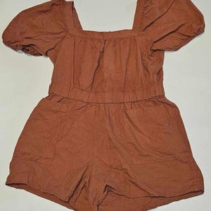 H&M Rust Brown / Orange Romper ~ Sz L Us