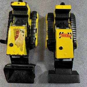 2 Vintage Tonka Toy, Mini Front Loader, 1970s, Die-Cast Metal VTY