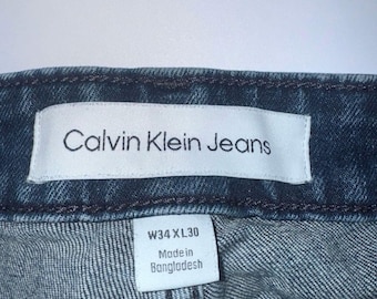 Calvin Klein Straight Leg Jeans Mens 34 x 30 Medium Wash Denim Pants