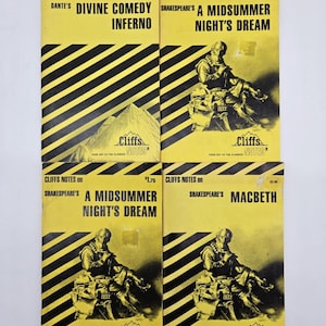 Cliffs Notes Lote de 4 libros Shakespeare y Dante