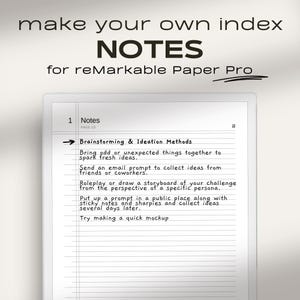Note per reMarkable Paper Pro / Crea il tuo indice / Indice con collegamento ipertestuale / PDF / Note digitali / Note di reMarkable Paper Pro
