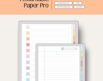 Notebook for reMarkable Paper Pro | Create Your Own Index | Hyperlinked Index / PDF | Digital Notes | reMarkable Paper Pro Notes