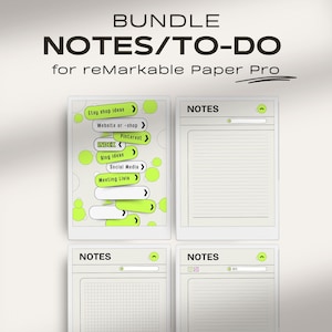 Notes/To-do templates for reMarkable Paper Pro | Make Your Own Index | Hyperlinked Index | Digital Notes Bundle | reMarkable Paper Pro Notes