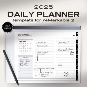 2025 Daily Planner for reMarkable 2 | Fully Hyperlinked Year Planner | Digital Planner Landscape | Digital Download |  Digital 2025 planner