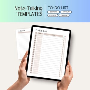To-Do List for GoodNotes | Notability | Noteshelf | iPad/Tablet Templates | Task Tracker | Checklist | Notes | Brain Dump | ToDo Printable