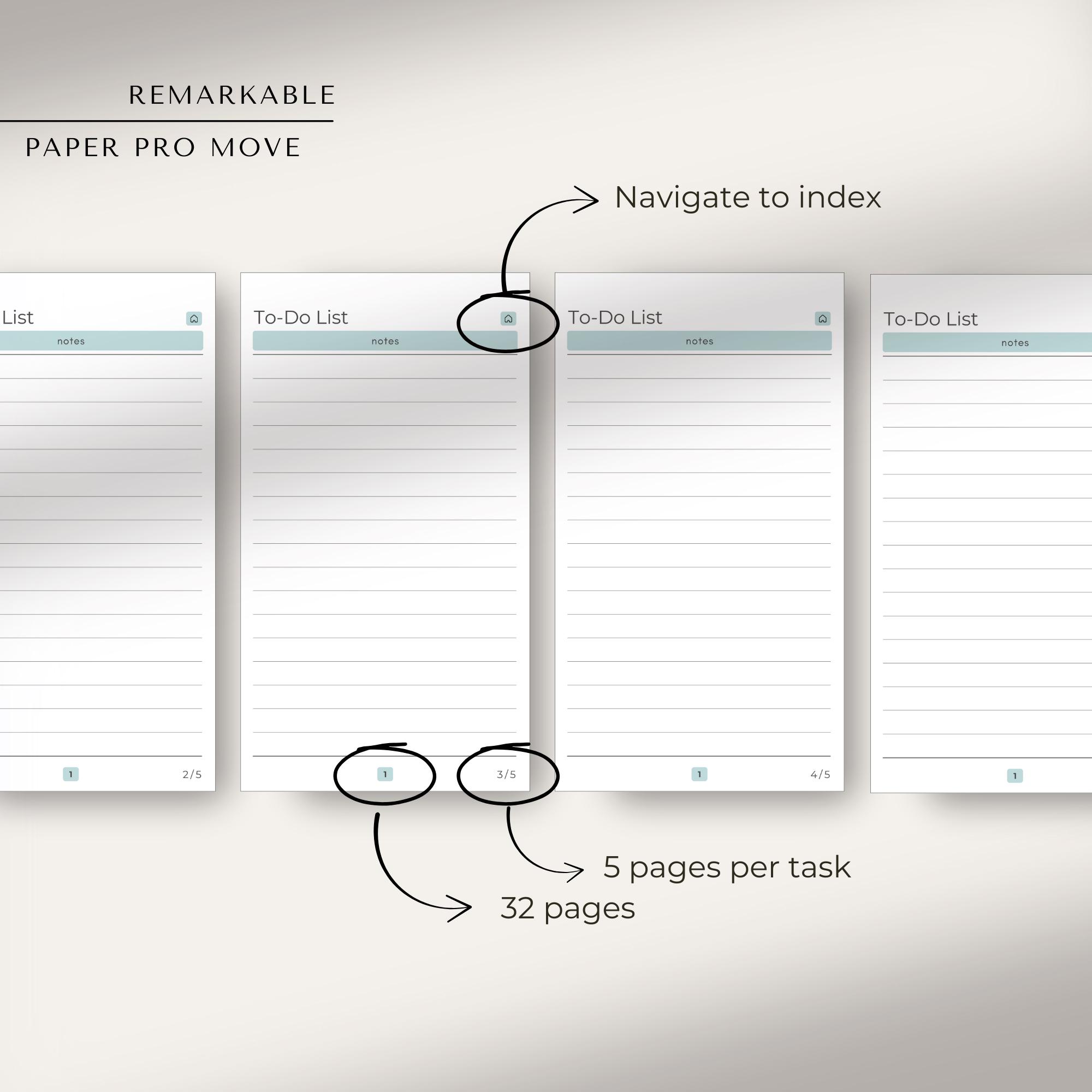 To-do List for Remarkable Paper Pro Move | Remarkable Task Tracker ...