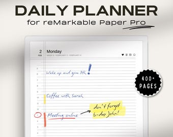 Daily Planner Pro 2026 for reMarkable Paper Pro | Minimalist Daily Planner & Digital Journal 2026 | Hyperlinked Planner