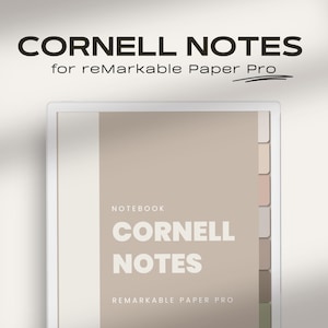 Note Cornell per reMarkable Paper Pro / Quaderno PDF con collegamento ipertestuale a colori / Note di riunione / Quaderno / Premier Designs e layout minimalisti