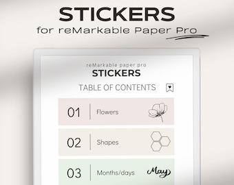 Adesivi personalizzati per reMarkable Paper Pro / Forme e immagini per creare adesivi per reMarkable Pro / Modelli reMarkable