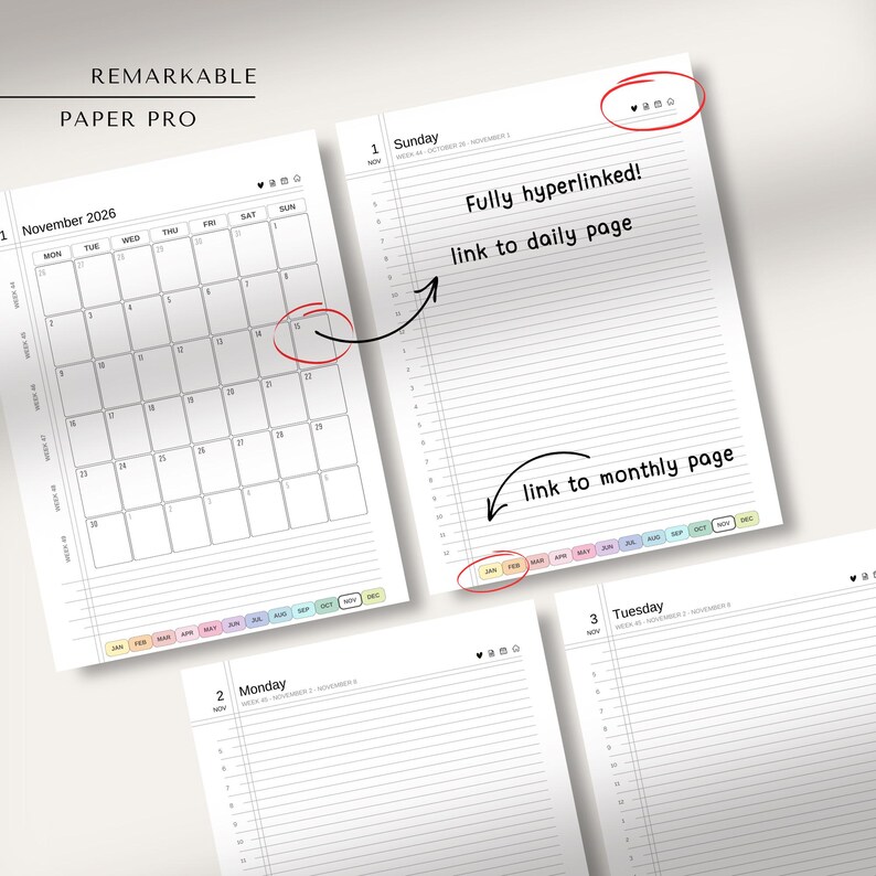 2026 Daily Planner for Remarkable Paper Pro | Remarkable Planner ...