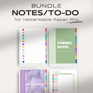 Bundle Notebooks / To-do for reMarkable Paper Pro | Make Your Own Index | Hyperlinked | Digital Notes | reMarkable Paper Pro Notes | To-Do