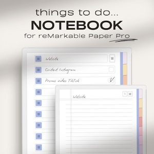 To-Do Notebook for reMarkable Paper Pro | Make Your Own Index | Hyperlinked Index / PDF | Digital Notes | reMarkable Paper Pro Notes | To-Do