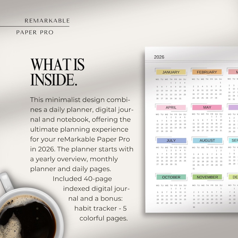 2026 Daily Planner for Remarkable Paper Pro | Remarkable Planner ...