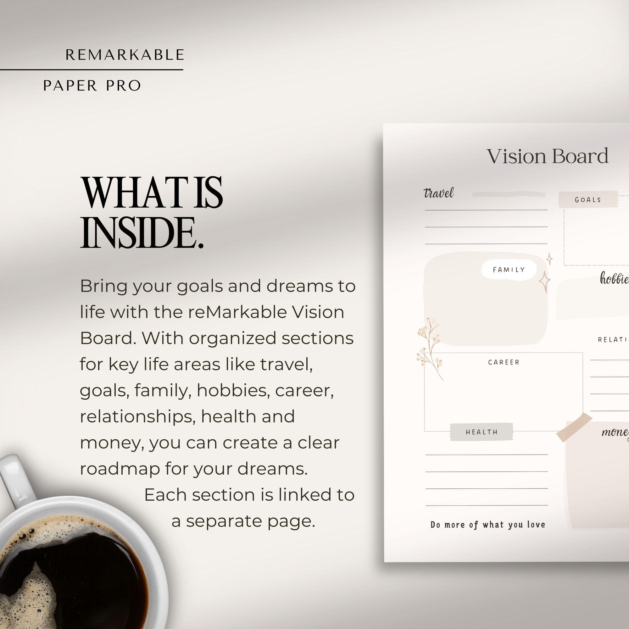 Vision Board for Remarkable Paper Pro | Vision Board Template ...