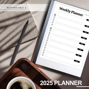2025 Planner for remarkable 2 | Digital Fully Hyperlinked Year Planner | Monthly / Weekly Planner | Digital Download |  Digital 2025 planner