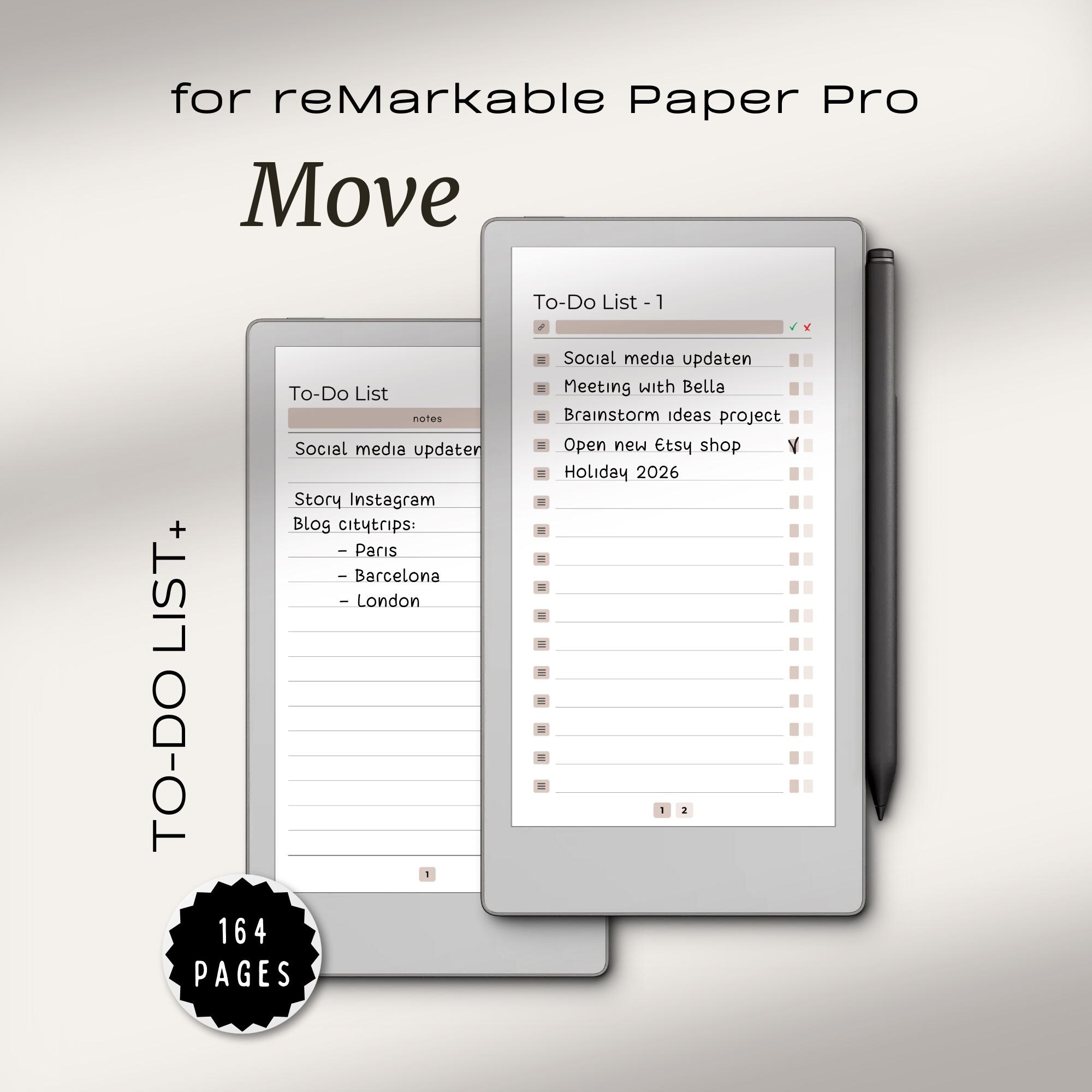To-do List for Remarkable Paper Pro Move | Remarkable Task Tracker ...