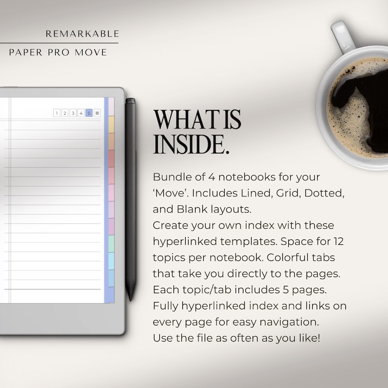 Notebooks for Remarkable Paper Pro Move | All in One Bundle | Lined ...