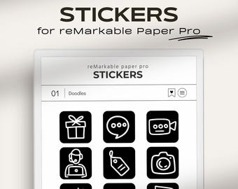 Adesivi personalizzati per reMarkable Paper Pro / Forme e immagini per creare adesivi per reMarkable Pro / Modelli reMarkable