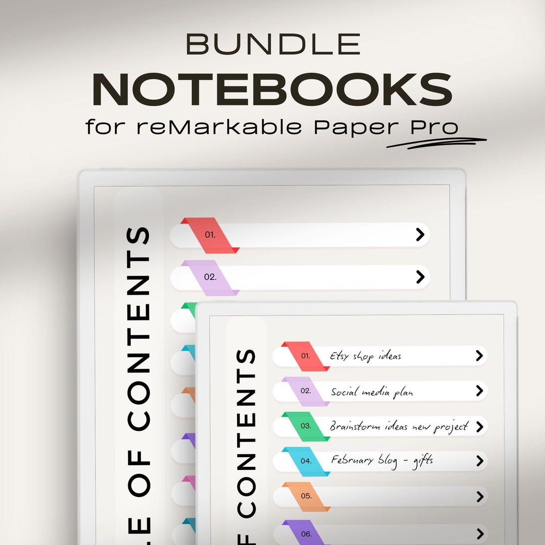 Remarkable Paperpro Notes.pdf Notebook Bundle for Remarkable Paper Pro | Make Your Own Index ...