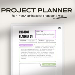 Projektplaner für reMarkable Paper Pro | Machen Sie Ihren eigenen Index für 30 Projekte | Verlinkter Index | Digitale Notizen | Projektleitung