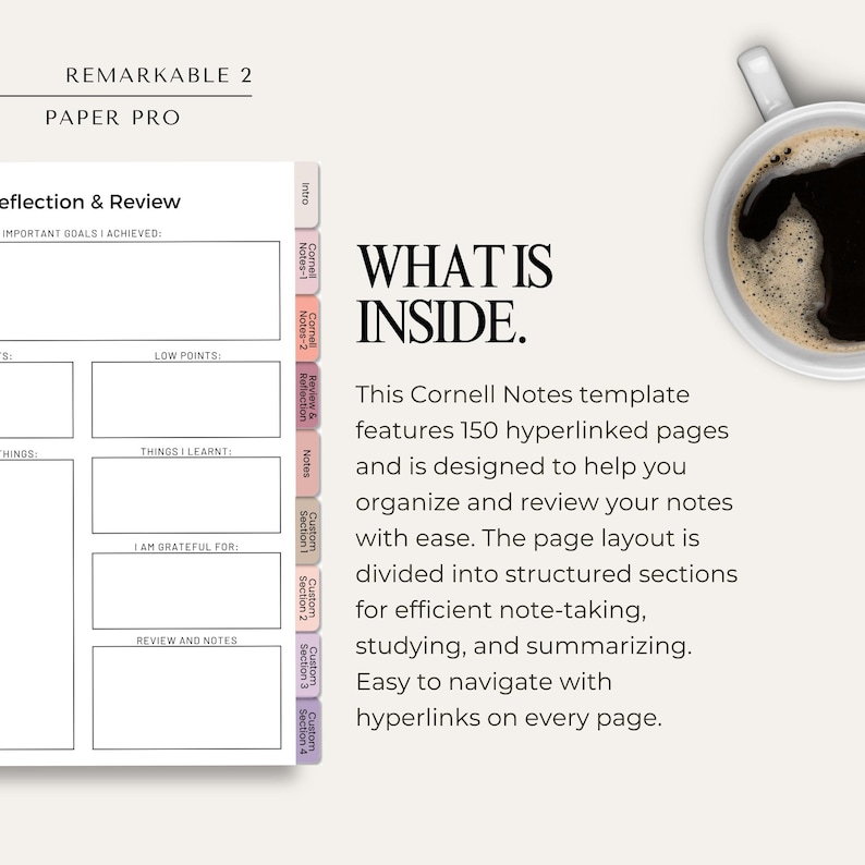 Cornell Notes for Remarkable 2 / Remarkable Paper Pro | Cornell ...