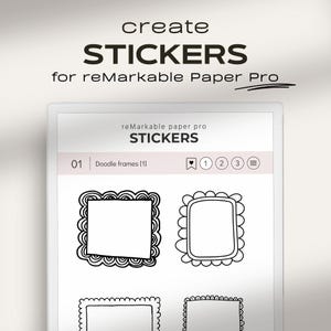 Custom Stickers for reMarkable Paper Pro | Shapes and Visuals to Create Stickers for reMarkable Pro | reMarkable templates | Doodle frames