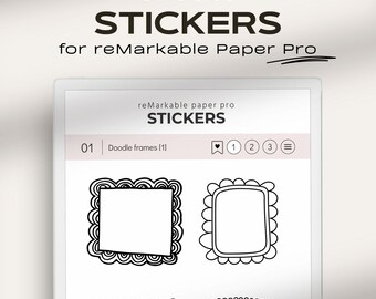 Adesivi personalizzati per reMarkable Paper Pro / Forme e immagini per creare adesivi per reMarkable Pro / Modelli reMarkable / Cornici per scarabocchi