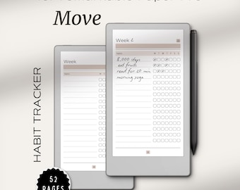 Habit Tracker for reMarkable Paper Pro Move | Productivity Tracker | Weekly Goals | Habit Planner for Daily Rituals | Daily Habit Journal