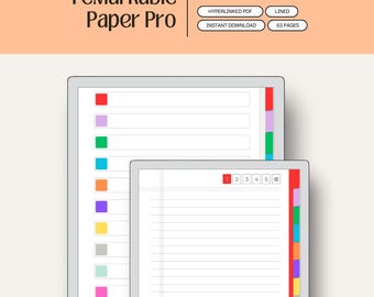 Notebook for reMarkable Paper Pro | Create Your Own Index | Hyperlinked Index / PDF | Digital Notes | reMarkable Paper Pro Notes