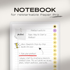 Notebook for reMarkable Paper Pro | Make Your Own Index | Hyperlinked Index | Digital Notes | reMarkable Paper Pro Notes |
