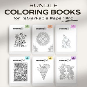 Coloring Book Bundle for reMarkable Paper Pro | Coloring Pages for Adults | Stress Relief Patterns | reMarkable Pro Mindfulness | Bundle 6