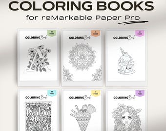 Coloring Book Bundle for reMarkable Paper Pro | Coloring Pages for Adults | Stress Relief Patterns | reMarkable Pro Mindfulness | Bundle 6