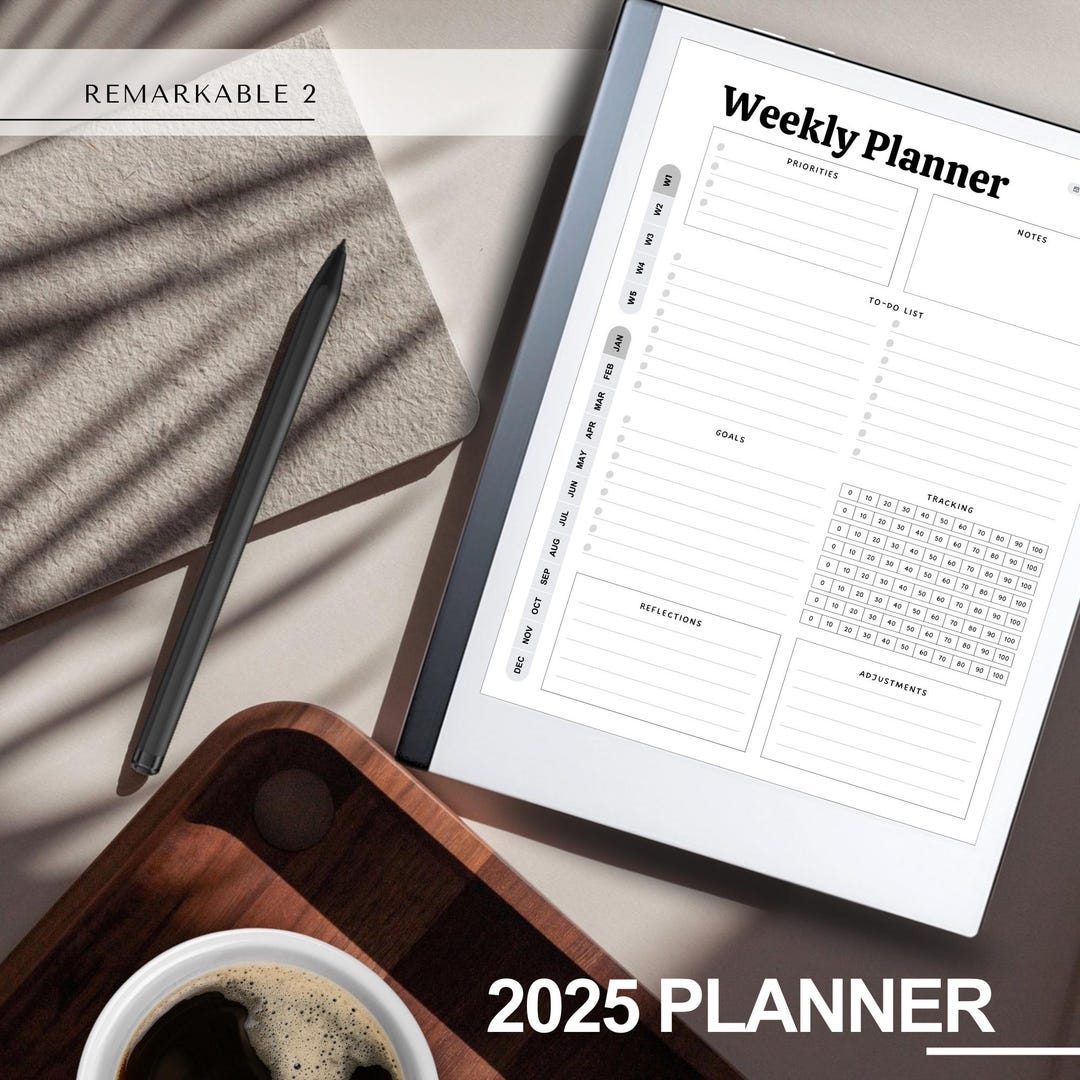 2025 Planner for Remarkable 2 | Digital Fully Hyperlinked Year Planner ...