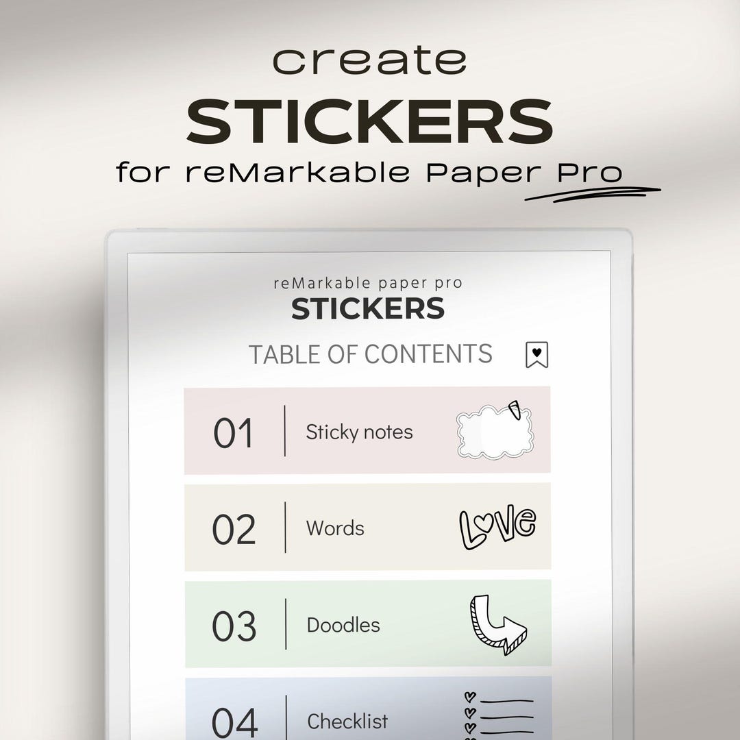 Custom Stickers for Remarkable Paper Pro | Shapes and Visuals to Create ...