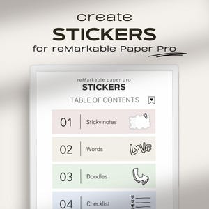 Adesivi personalizzati per reMarkable Paper Pro / Forme e immagini per creare adesivi per reMarkable Pro / Modelli reMarkable
