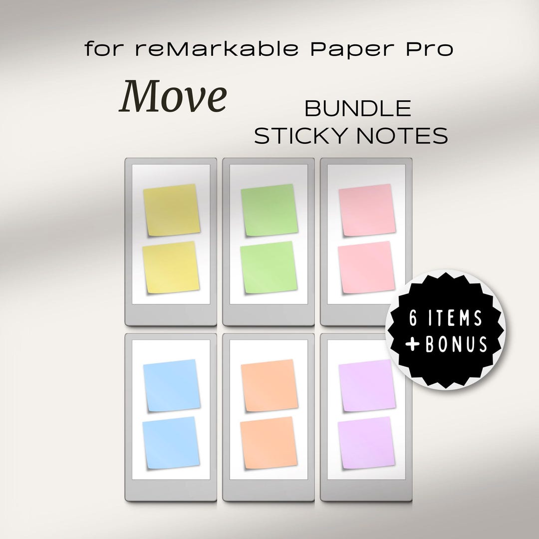 Sticky Notes Bundle for Remarkable Paper Pro Move | Memo Notes ...