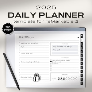2025 Daily Planner for reMarkable 2 | Fully Hyperlinked Year Planner | Digital Planner Landscape | Digital Download |  Digital 2025 planner