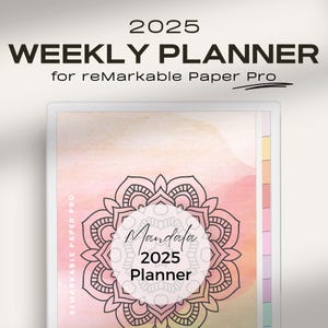 Digital Planner 2025 for Remarkable Paper Pro | Minimalist Yearly / Weekly Planner 2025 | Hyperlinked Colorful reMarkable Calendar