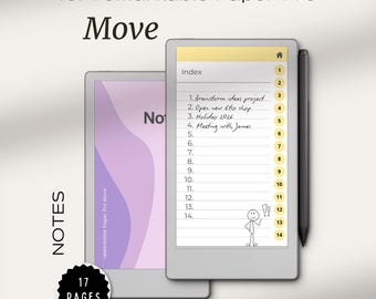 Notebook for reMarkable Paper Pro Move | reMarkable Notebook / Notes | Digital Notebook for Paper Pro Move | reMarkable Template Notebook